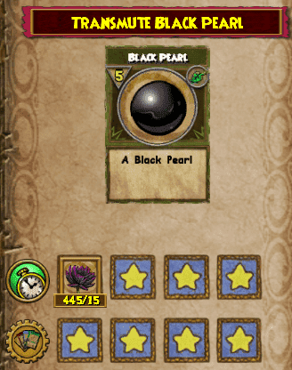 The Black Pearl Transmute Recipe is available from Toshio in Mooshu – Jade Palace. Selling for 400 gold. You will need 15 Black Lotus.